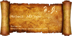 Holecz János névjegykártya