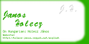 janos holecz business card